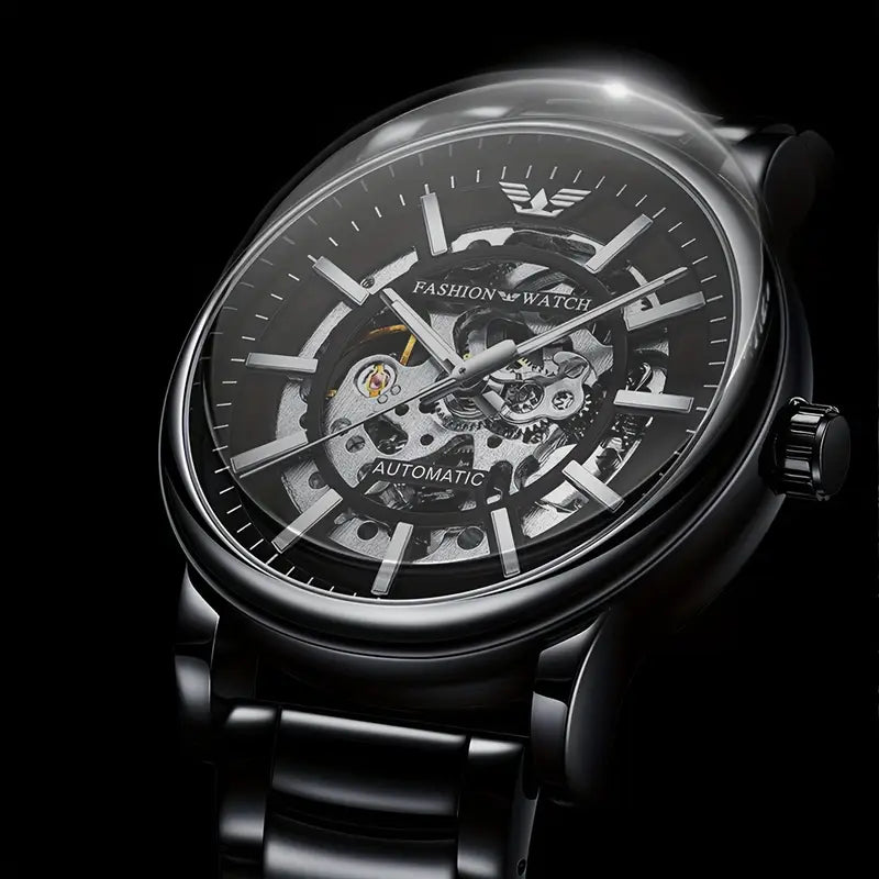 A Luxurious New Men's Brand Automatic Mechanical Watch With A Stainless Steel Strap