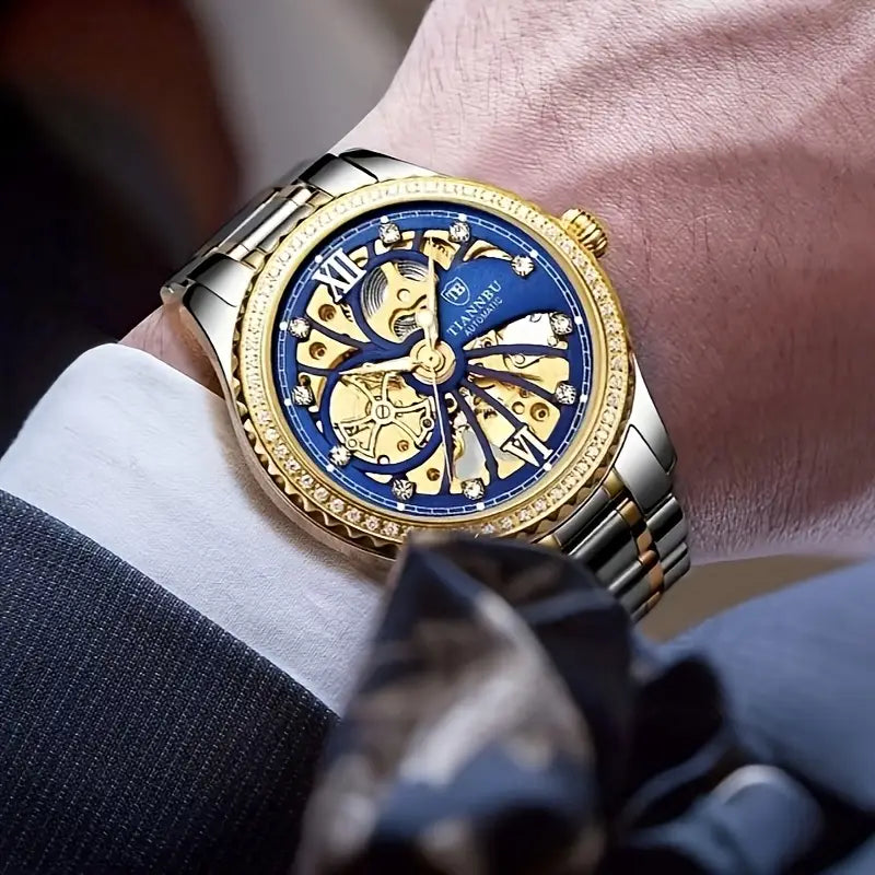 Luxury High-End Diamond-Studded Mechanical Watch for Men