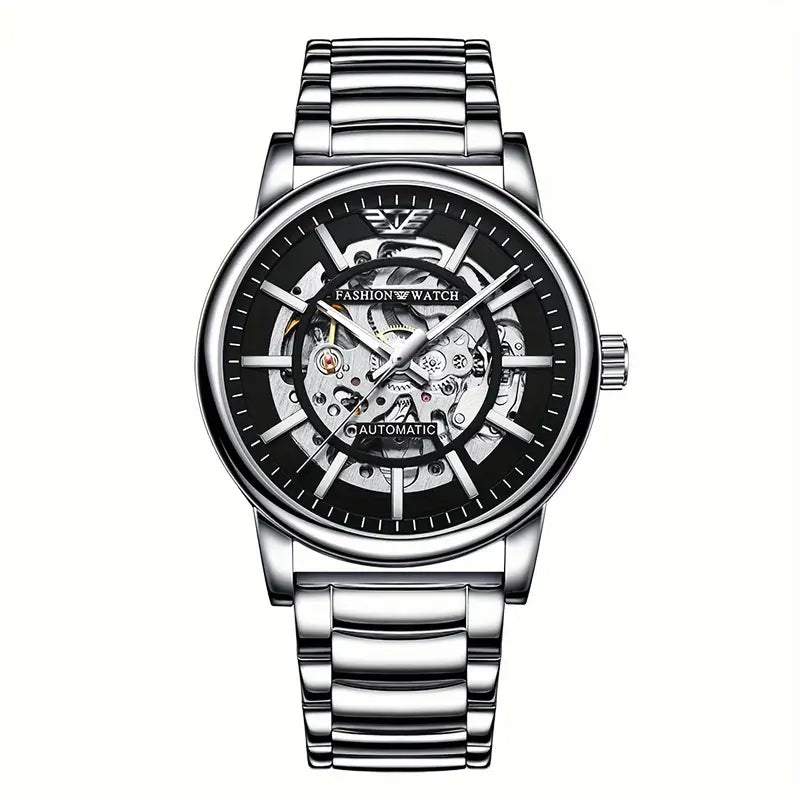 A Luxurious New Men's Brand Automatic Mechanical Watch With A Stainless Steel Strap