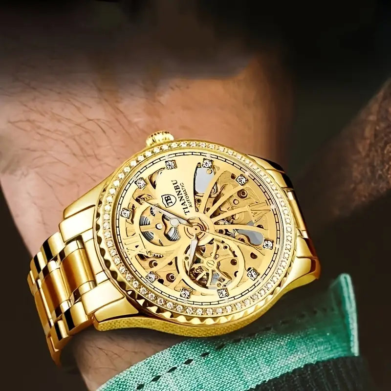 Luxury High-End Diamond-Studded Mechanical Watch for Men