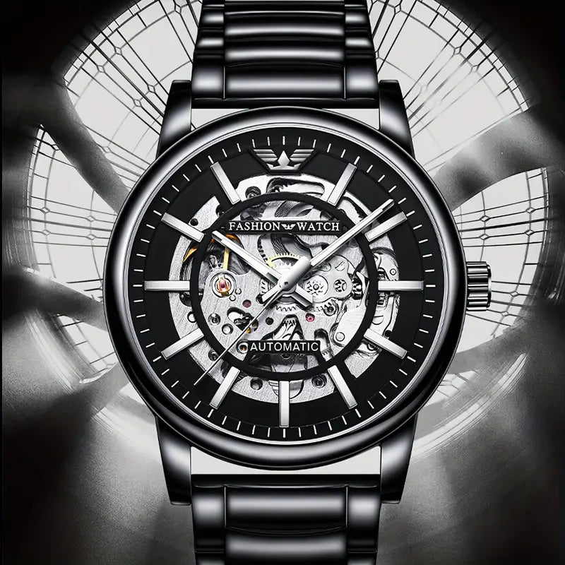 A Luxurious New Men's Brand Automatic Mechanical Watch With A Stainless Steel Strap