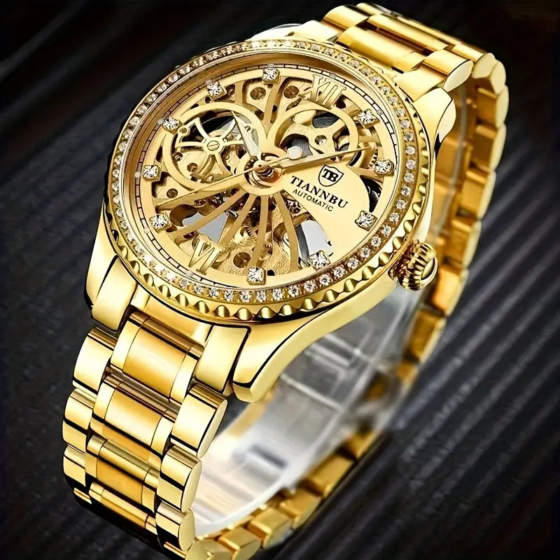 Luxury High-End Diamond-Studded Mechanical Watch for Men