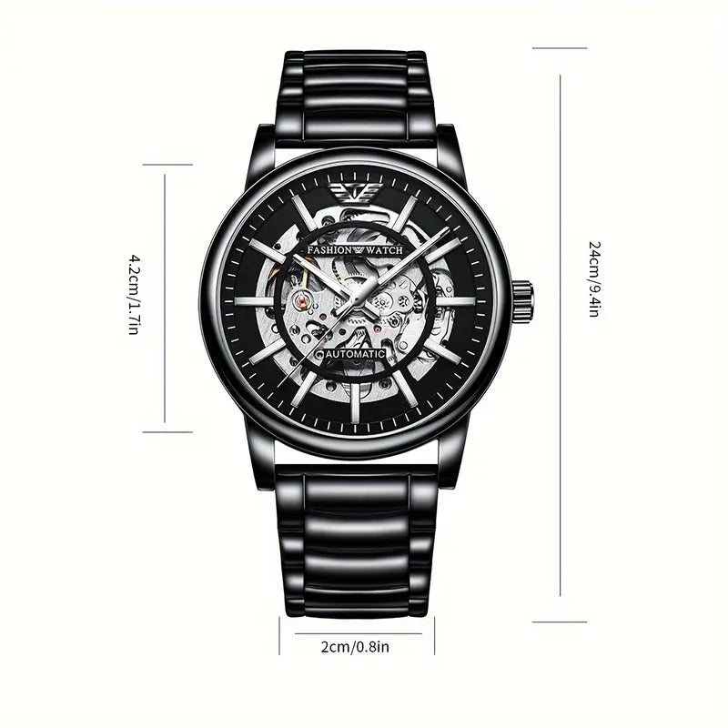 A Luxurious New Men's Brand Automatic Mechanical Watch With A Stainless Steel Strap